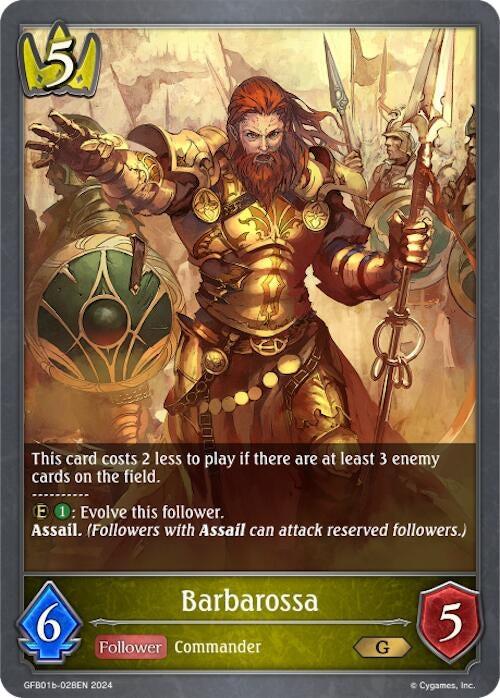 Image for Barbarossa (GFB01: Guide to Glory) (GFB01b-028EN) - Shadowverse: Evolve