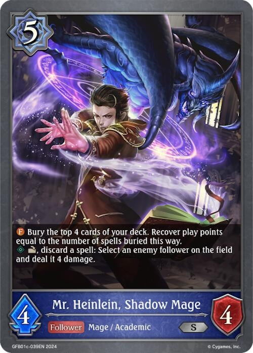 Image for Mr. Heinlein, Shadow Mage (GFB01: Guide to Glory) (GFB01c-039EN) - Shadowverse: Evolve