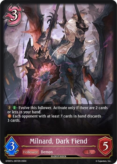 Image for Milnard, Dark Fiend (GFB01: Guide to Glory) (GFB01c-001EN) - Shadowverse: Evolve