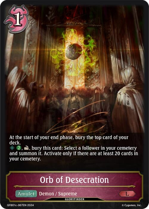 Image for Orb of Desecration (GFB01: Guide to Glory) (GFB01c-007EN) - Shadowverse: Evolve