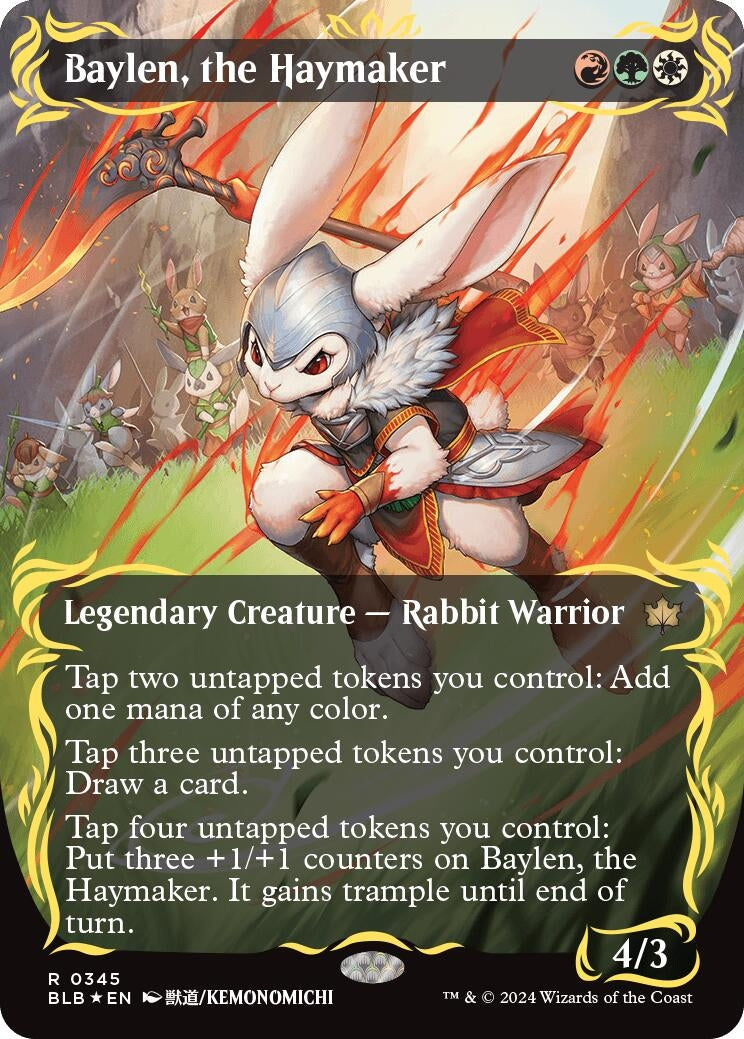 Image for Baylen, the Haymaker (Borderless) (Raised Foil) (Bloomburrow) (345) - Magic: The Gathering