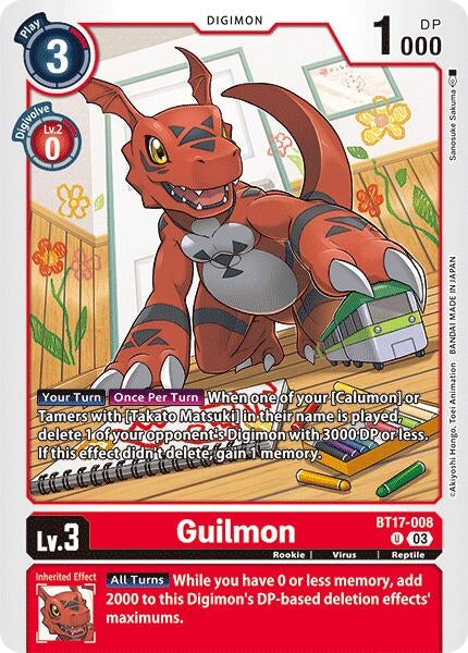 Image for Guilmon (BT17) (BT17-008 U) - Digimon Card Game