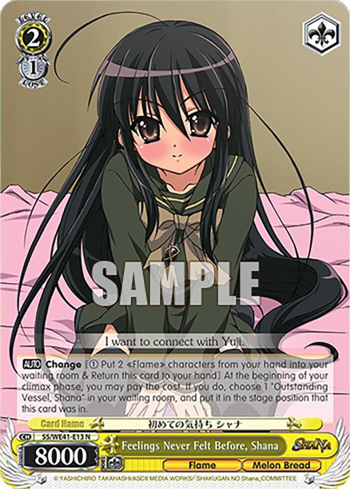 Image for Feelings Never Felt Before, Shana (Shakugan no Shana Premium Booster) (SS/WE41-E13 N) - Weiss Schwarz