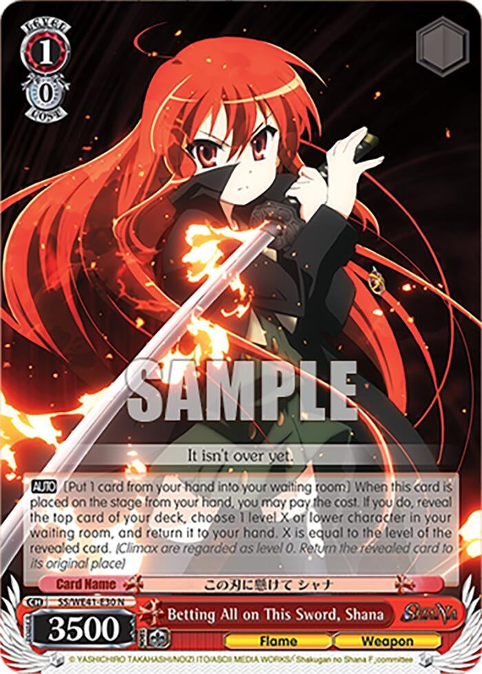 Image for Betting All on This Sword, Shana (Shakugan no Shana Premium Booster) (SS/WE41-E30 N) - Weiss Schwarz
