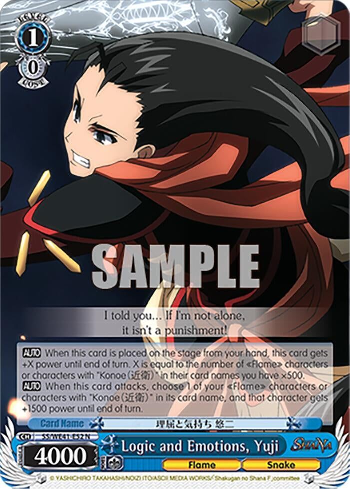 Image for Logic and Emotions, Yuji (Shakugan no Shana Premium Booster) (SS/WE41-E52 N) - Weiss Schwarz
