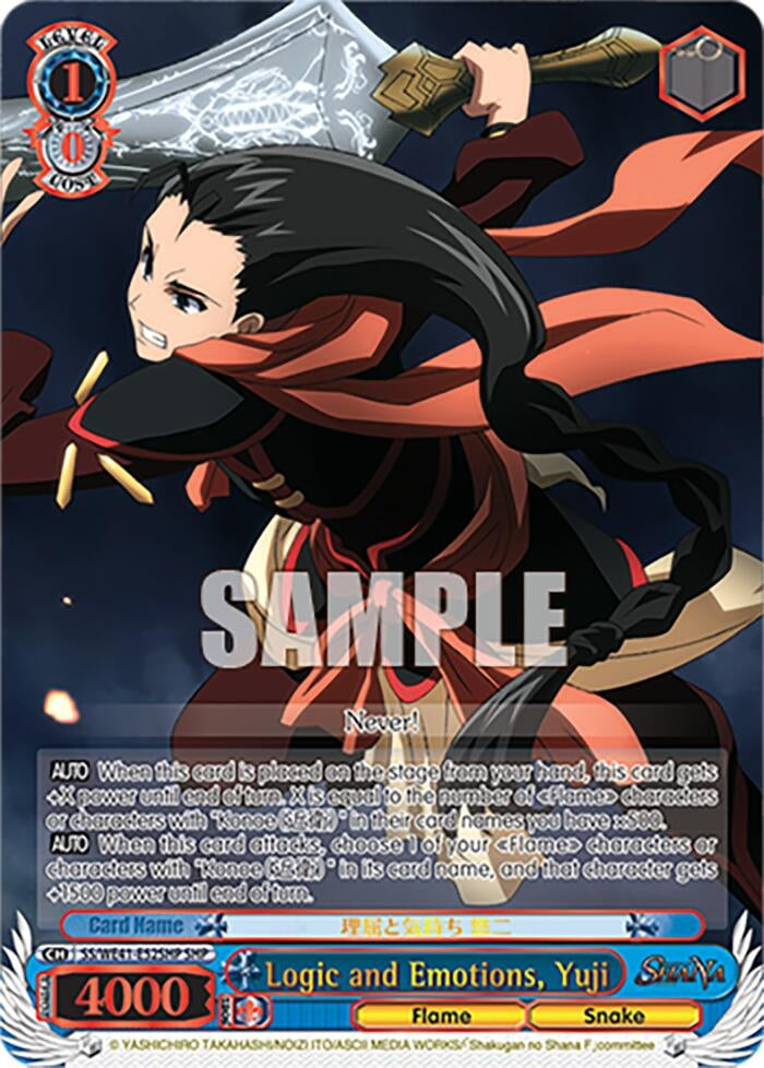 Image for Logic and Emotions, Yuji (SHP) (Shakugan no Shana Premium Booster) (SS/WE41-E52SHP SHP) - Weiss Schwarz