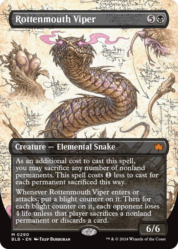 Image for Rottenmouth Viper (Borderless) (Bloomburrow) (290) - Magic: The Gathering