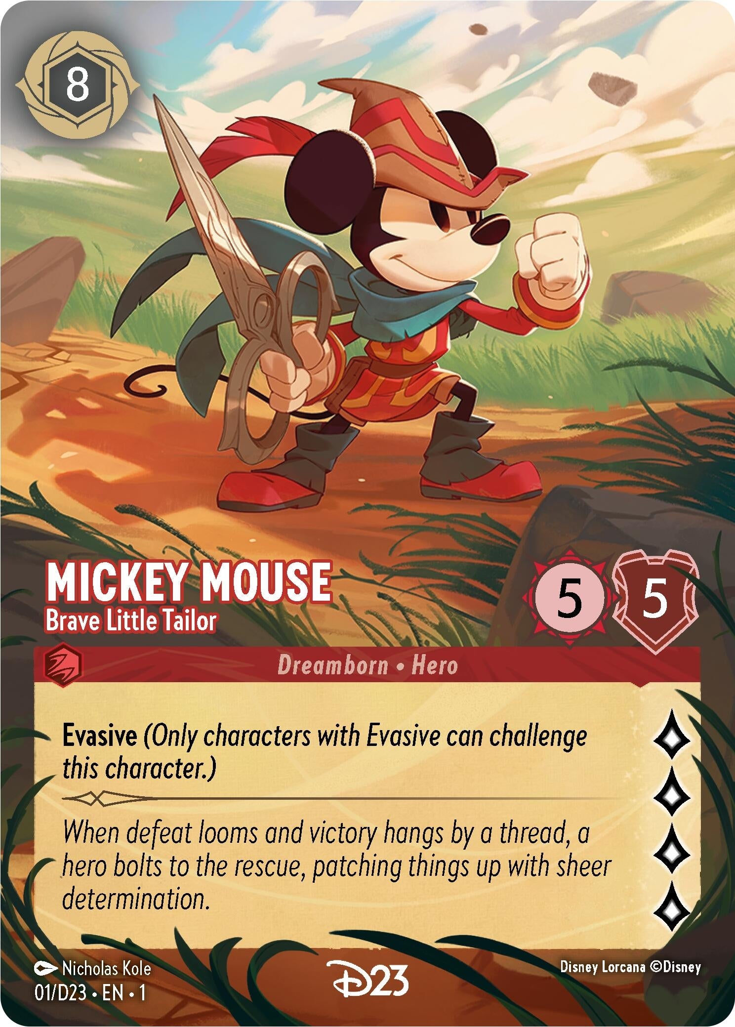 Image for Mickey Mouse - Brave Little Tailor (Extended Art) (D23 Promos) (1) - Disney Lorcana