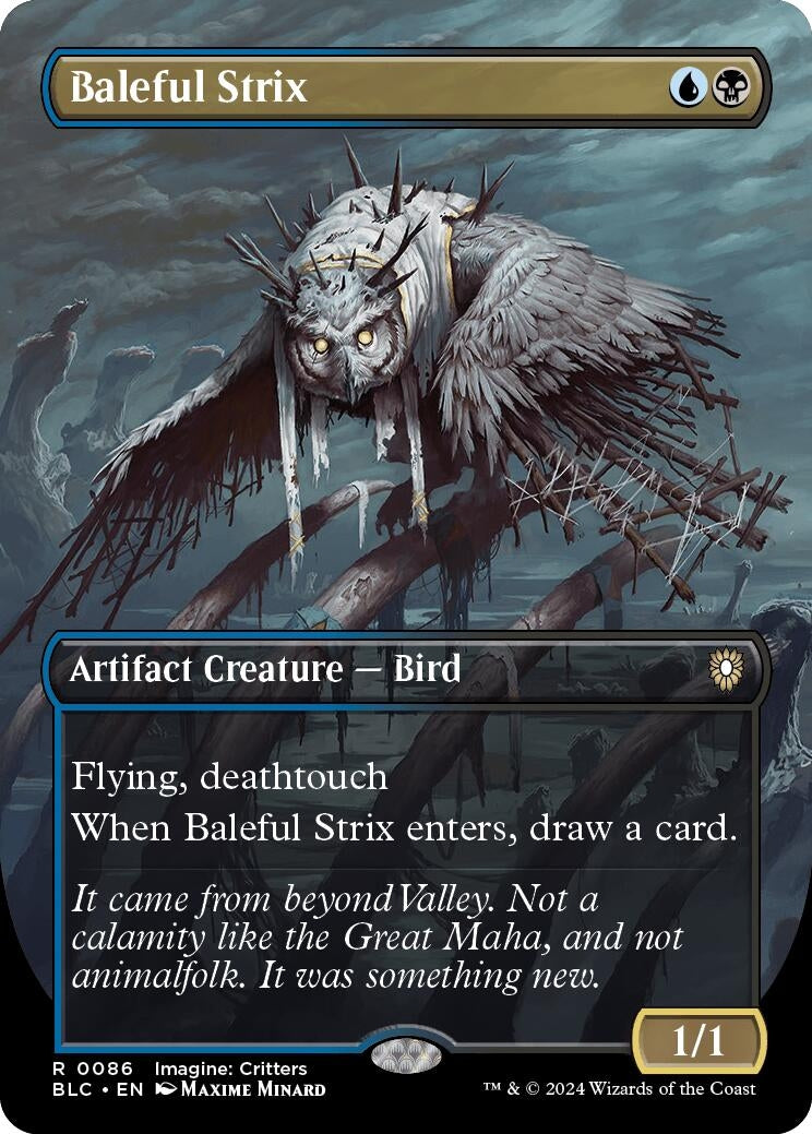 Image for Baleful Strix (Borderless) (Commander: Bloomburrow) (86) - Magic: The Gathering