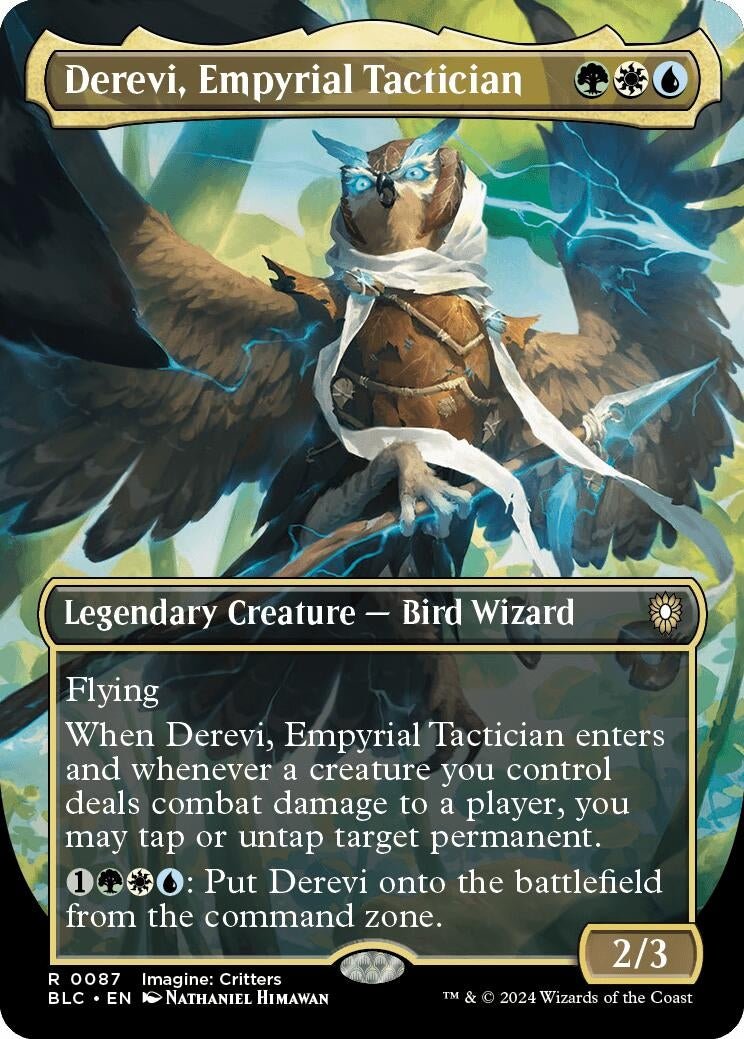 Image for Derevi, Empyrial Tactician (Borderless) (Commander: Bloomburrow) (87) - Magic: The Gathering