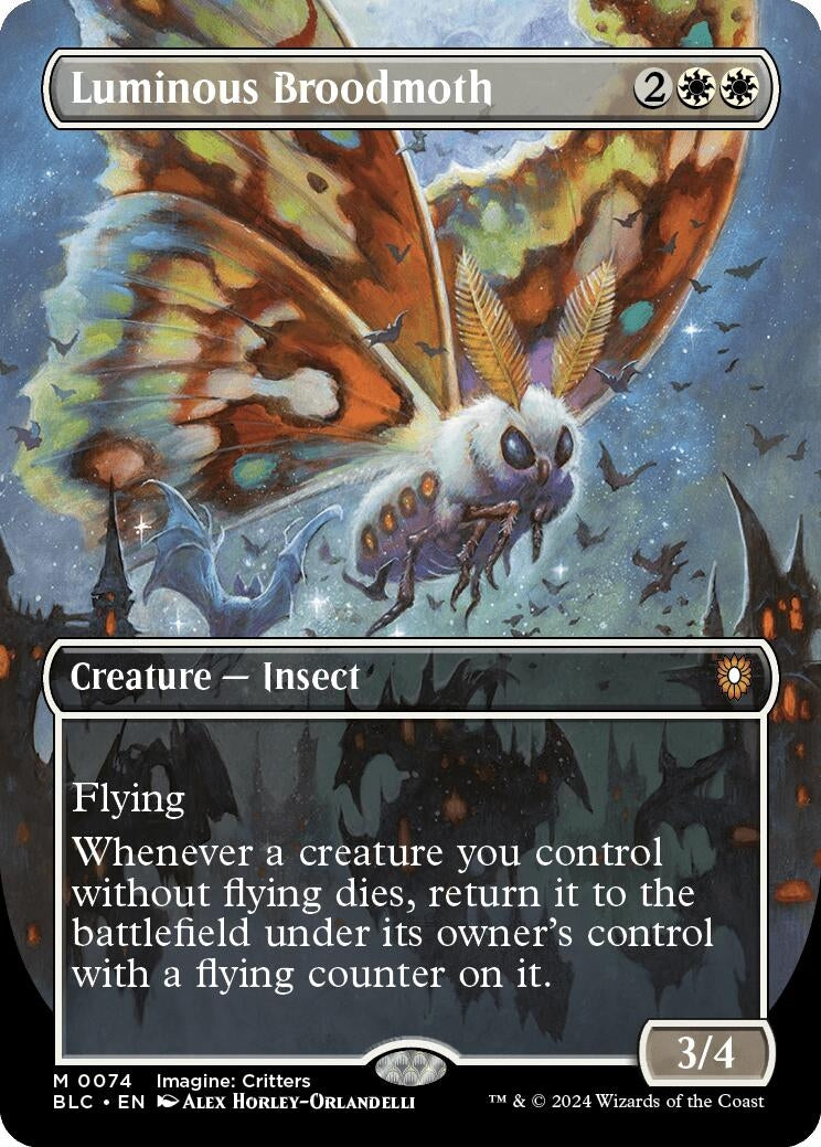 Image for Luminous Broodmoth (Borderless) (Commander: Bloomburrow) (74) - Magic: The Gathering