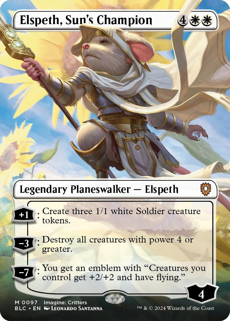 Image for Elspeth, Sun's Champion (Borderless) (Commander: Bloomburrow) (97) - Magic: The Gathering