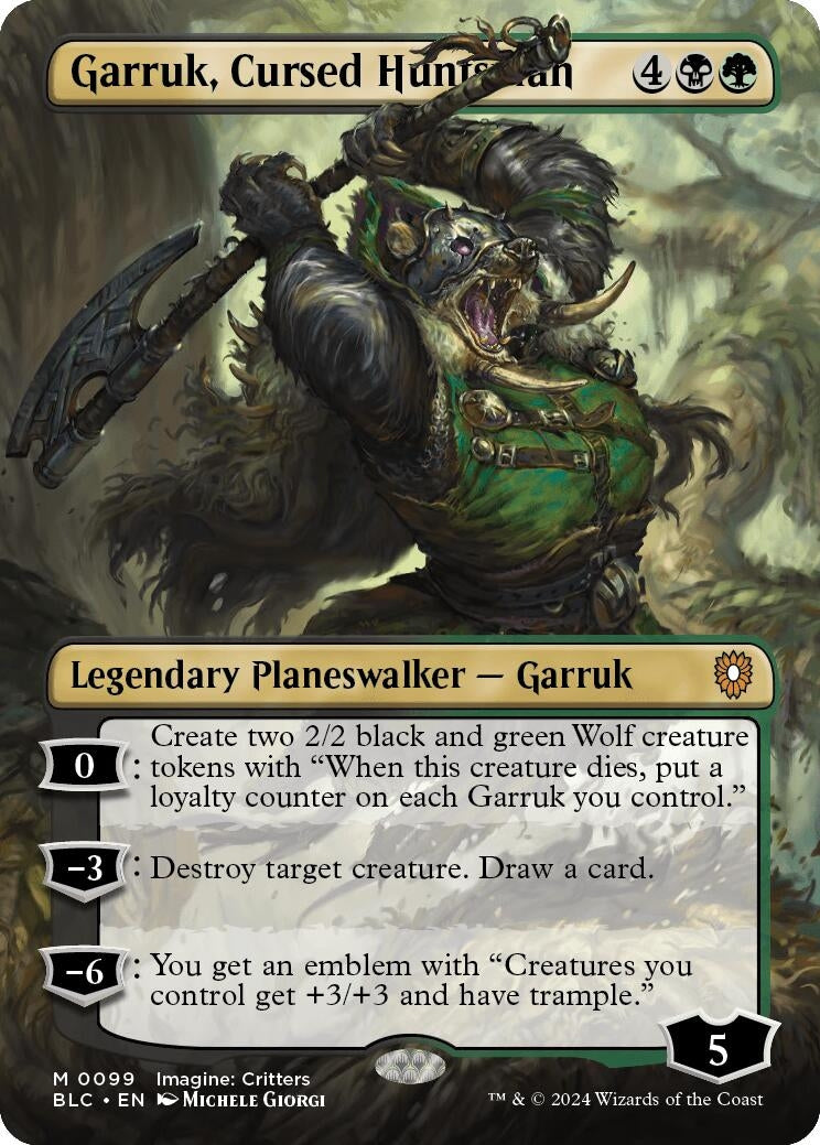 Image for Garruk, Cursed Huntsman (Borderless) (Commander: Bloomburrow) (99) - Magic: The Gathering