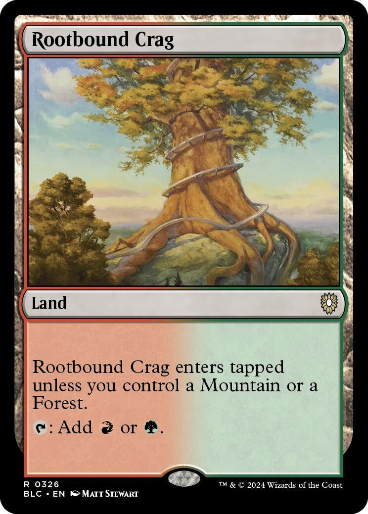 Image for Rootbound Crag (Commander: Bloomburrow) (326) - Magic: The Gathering
