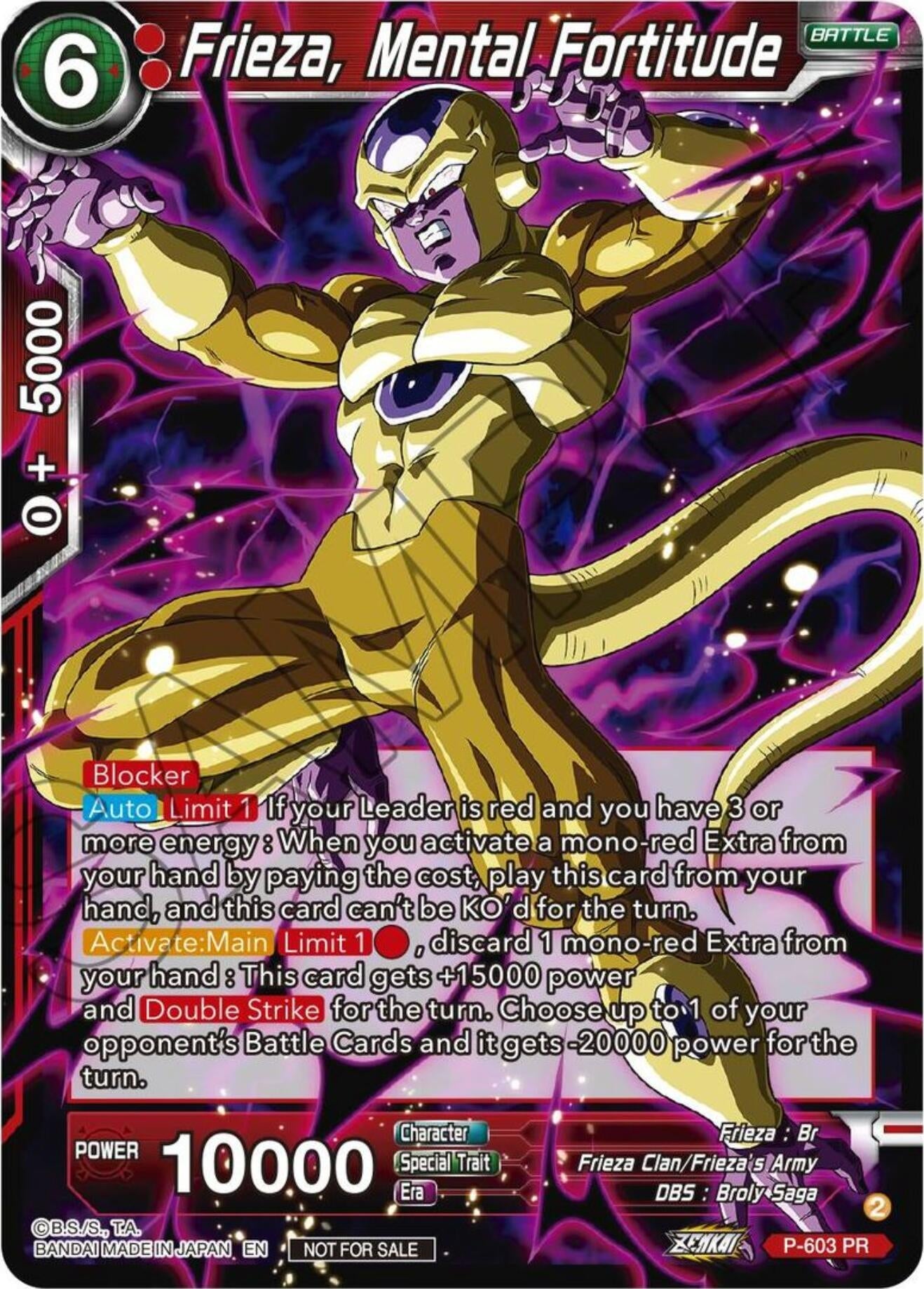 Image for Frieza, Mental Fortitude (Zenkai Series Tournament Pack Vol.8) (Tournament Promotion Cards) (P-603) - Dragon Ball Super: Masters