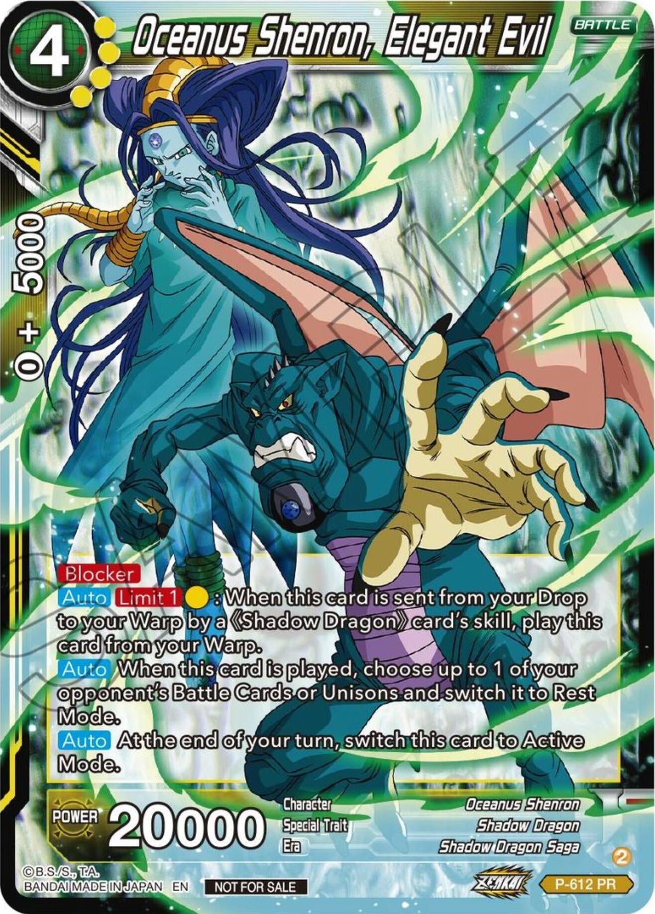 Image for Oceanus Shenron, Elegant Evil (Zenkai Series Tournament Pack Vol.8) (Tournament Promotion Cards) (P-612) - Dragon Ball Super: Masters