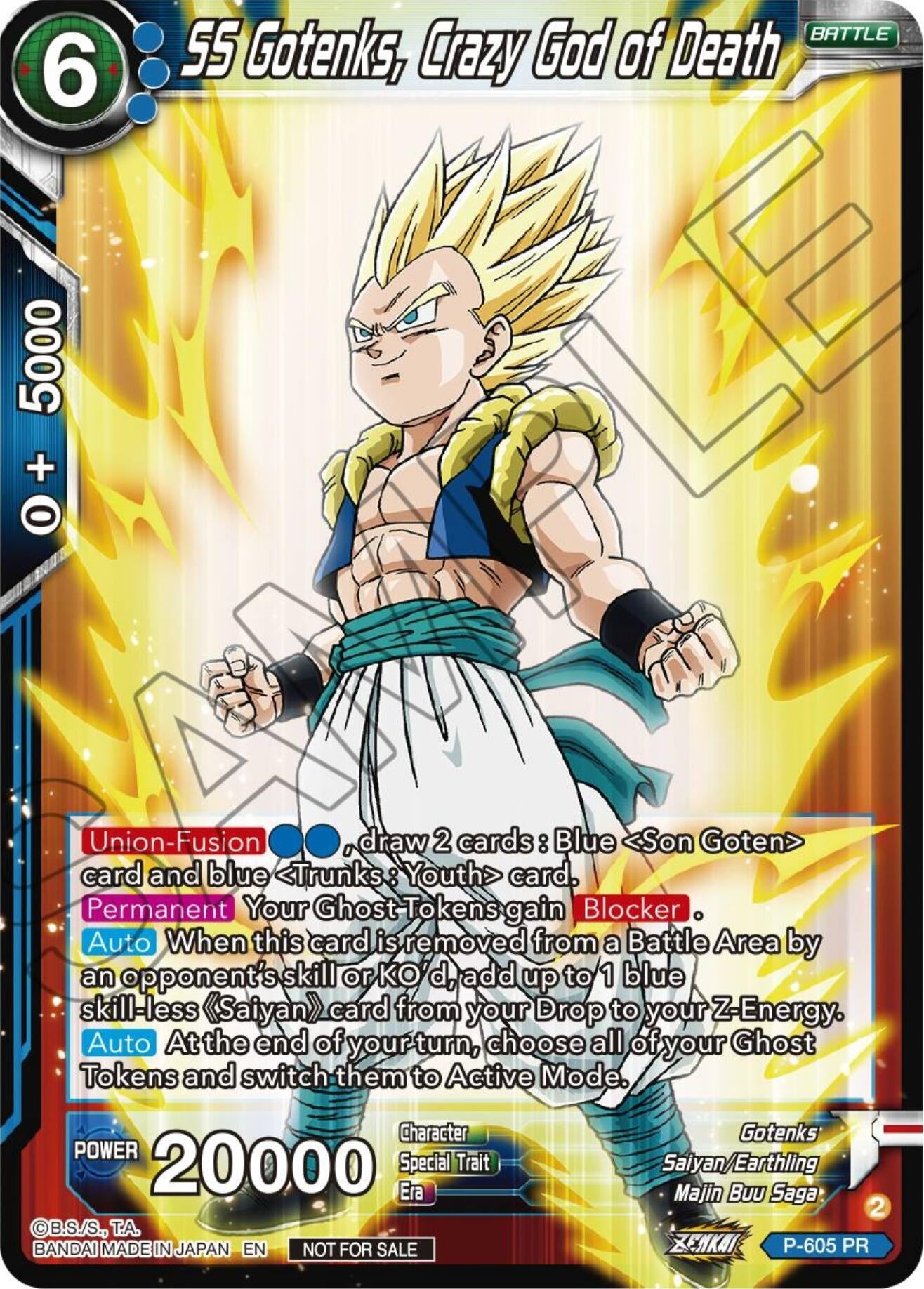 Image for SS Gotenks, Crazy God of Death (Zenkai Series Tournament Pack Vol.8) (Tournament Promotion Cards) (P-605) - Dragon Ball Super: Masters