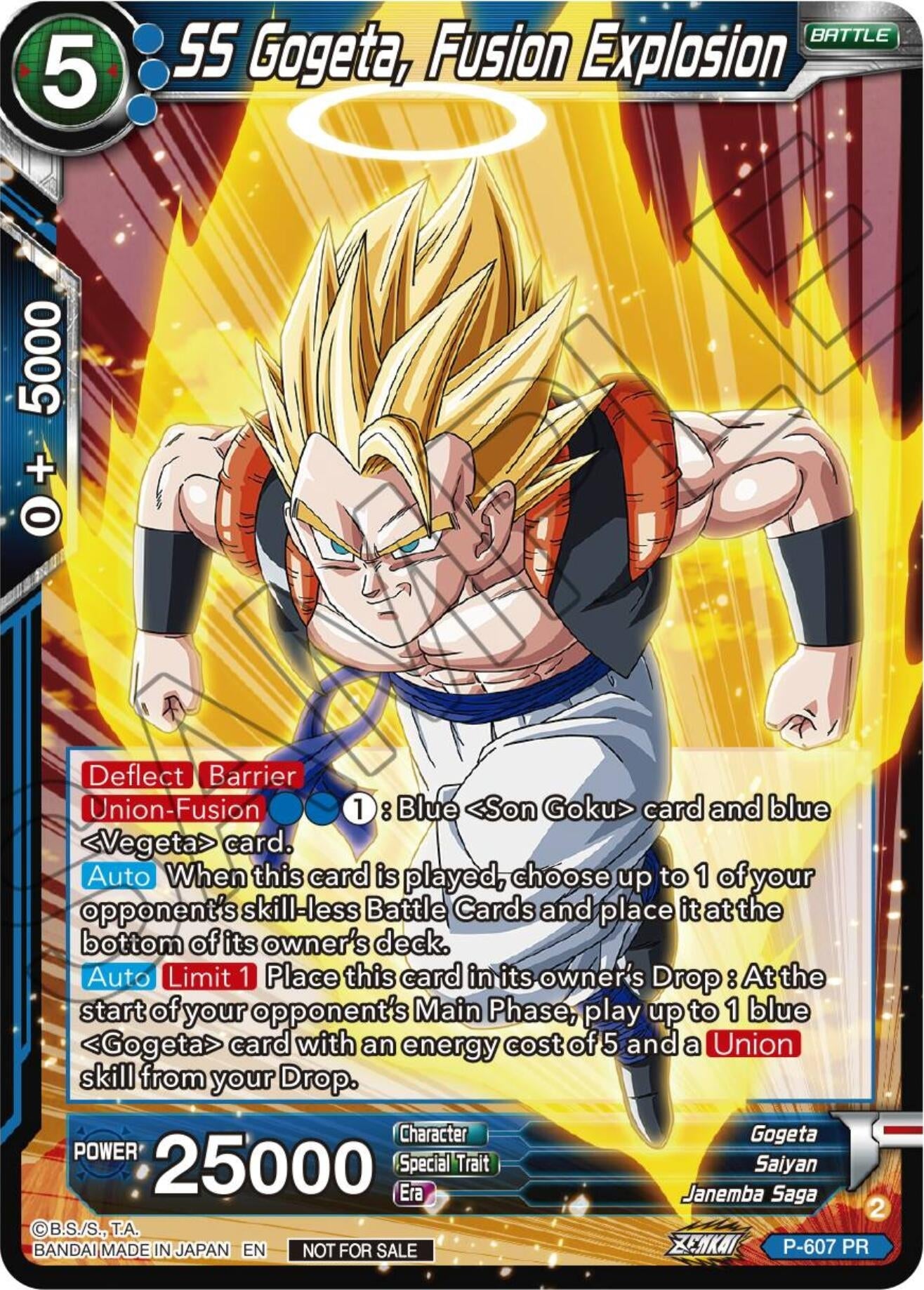 Image for SS Gogeta, Fusion Explosion (Zenkai Series Tournament Pack Vol.8) (Tournament Promotion Cards) (P-607) - Dragon Ball Super: Masters