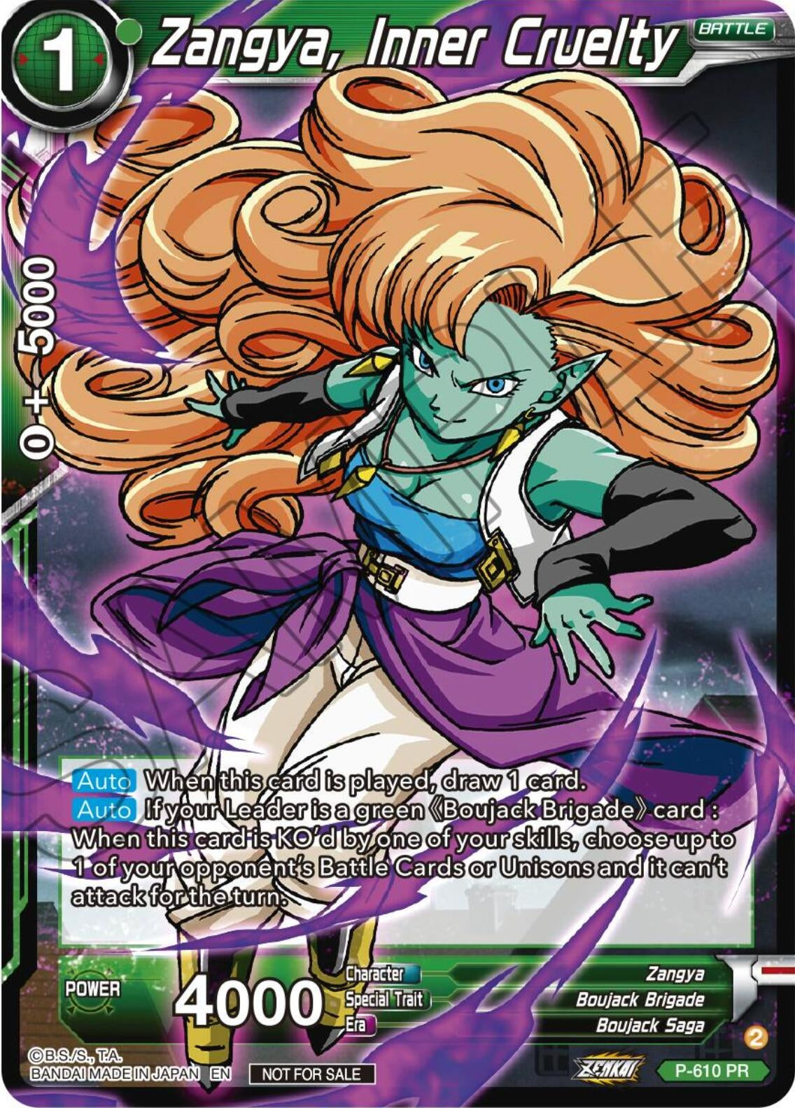 Image for Zangya, Inner Cruelty (Zenkai Series Tournament Pack Vol.8) (Tournament Promotion Cards) (P-610) - Dragon Ball Super: Masters