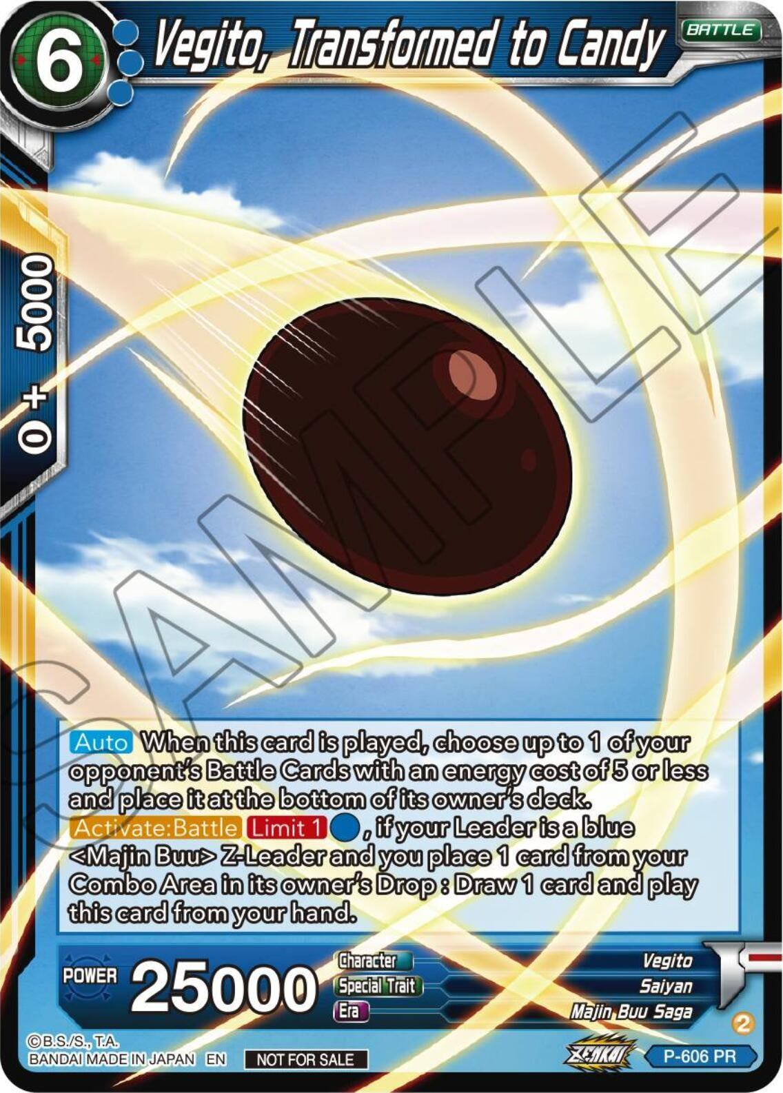 Image for Vegito, Transformed to Candy (Zenkai Series Tournament Pack Vol.8) (Tournament Promotion Cards) (P-606) - Dragon Ball Super: Masters