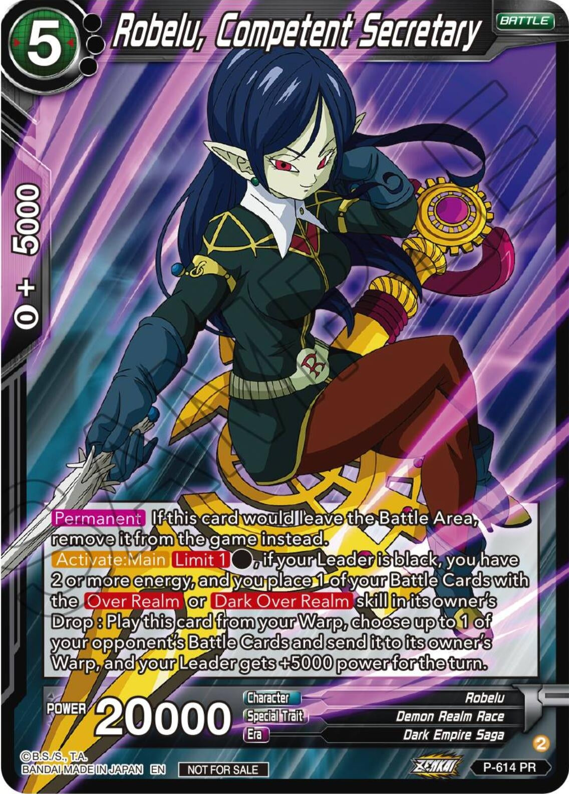 Image for Robelu, Competent Secretary (Zenkai Series Tournament Pack Vol.8) (Tournament Promotion Cards) (P-614) - Dragon Ball Super: Masters