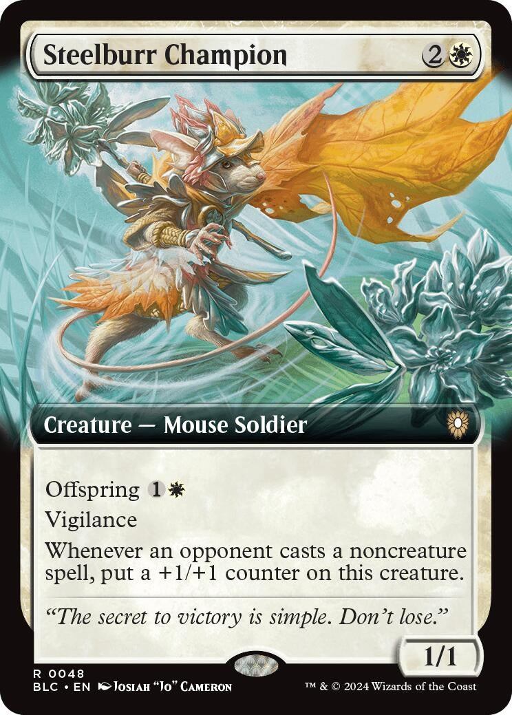 Image for Steelburr Champion (Extended Art) (Commander: Bloomburrow) (48) - Magic: The Gathering