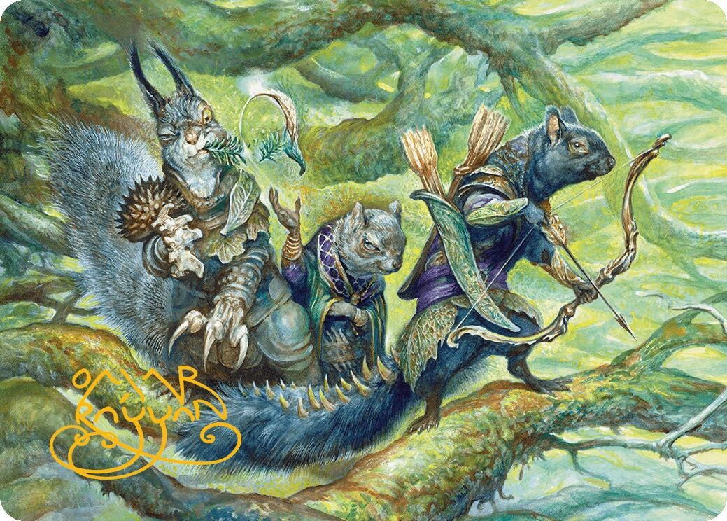 Image for The Odd Acorn Gang Art Card (Gold-Stamped Signature) (Art Series: Bloomburrow) (32) - Magic: The Gathering