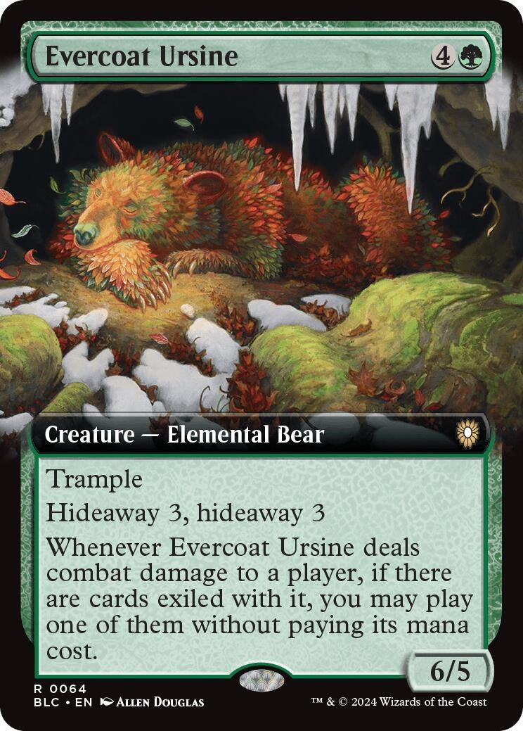 Image for Evercoat Ursine (Extended Art) (Commander: Bloomburrow) (64) - Magic: The Gathering