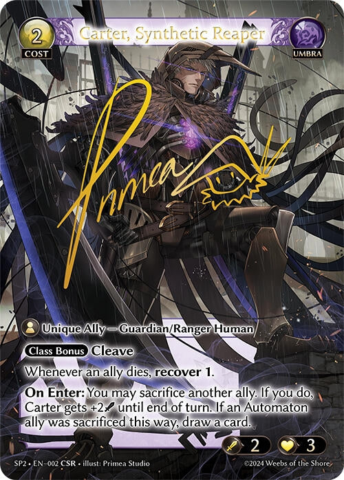 Image for Carter, Synthetic Reaper (CSR) (Supporter Pack 2) (002) - Grand Archive TCG