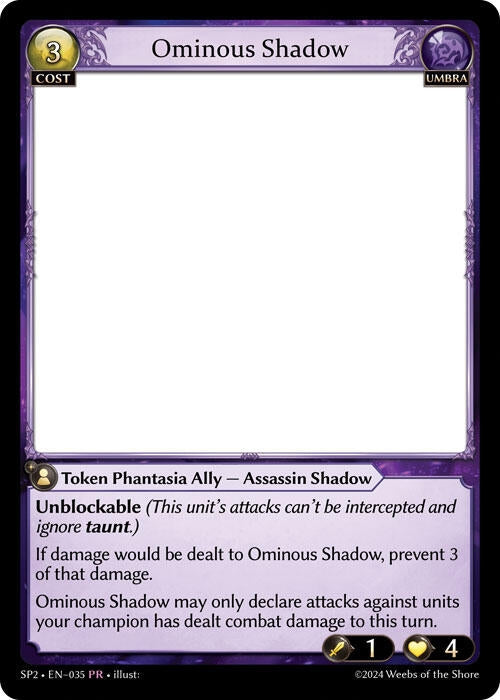 Image for Ominous Shadow (Supporter Pack 2) (035) - Grand Archive TCG