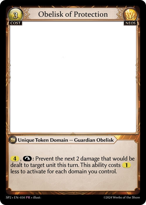 Image for Obelisk of Protection (Supporter Pack 2) (034) - Grand Archive TCG