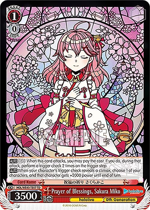 Image for Prayer of Blessings, Sakura Miko (hololive production feat. Weiss Schwarz Ambassadors Premium Set) (HOL/WE45-TE07 TD) - Weiss Schwarz