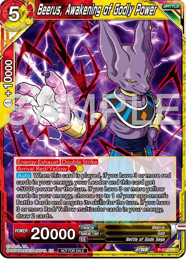 Image for Beerus, Awakening of Godly Power (Deluxe Pack 2024 Vol.2) (Promotion Cards) (P-622) - Dragon Ball Super: Masters