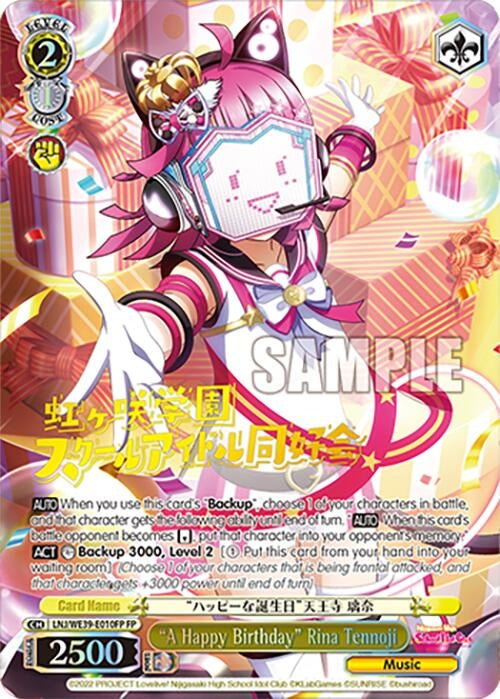 Image for "A Happy Birthday" Rina Tennoji (FP) (Love Live! School Idol Festival Series 10th Anniversary Premium Booster) (LNJ/WE39-E010FP FP) - Weiss Schwarz
