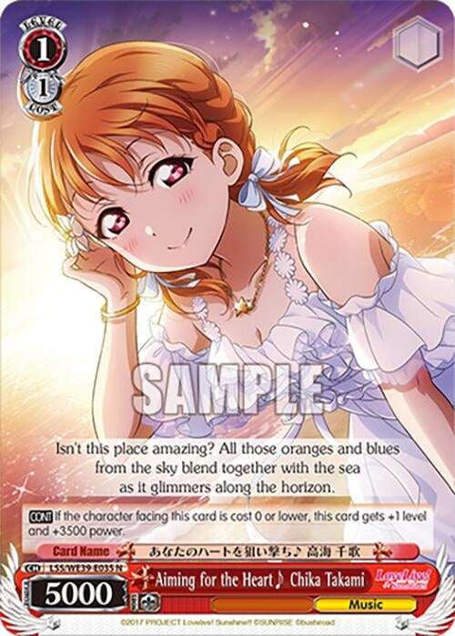 Image for Aiming for the Heart Chika Takami (Love Live! School Idol Festival Series 10th Anniversary Premium Booster) (LSS/WE39-E035 N) - Weiss Schwarz