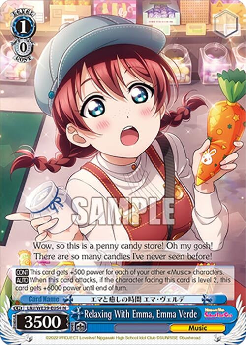 Image for Relaxing With Emma, Emma Verde (Love Live! School Idol Festival Series 10th Anniversary Premium Booster) (LNJ/WE39-E054 N) - Weiss Schwarz