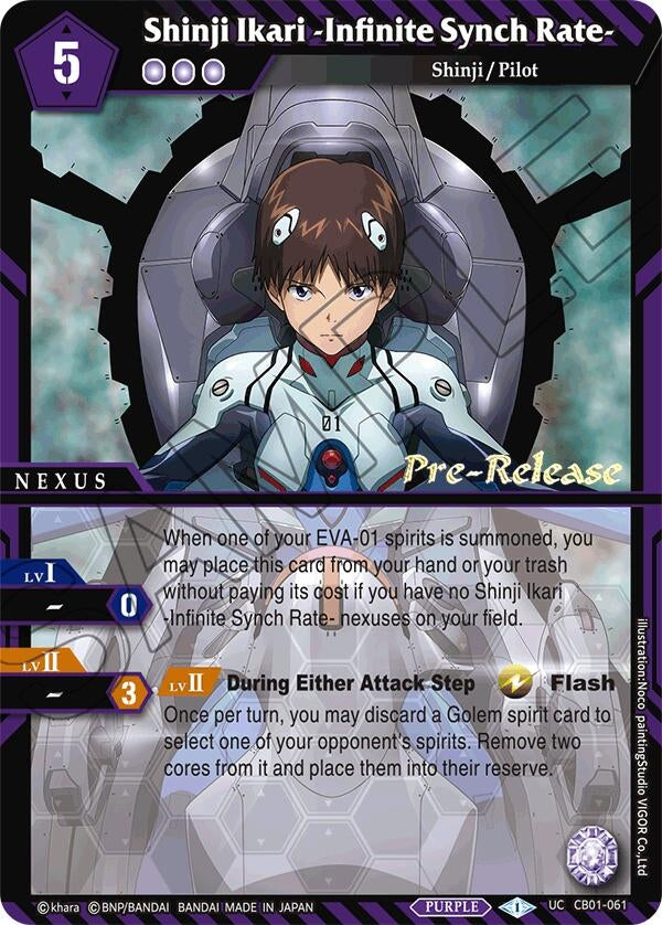 Image for Shinji Ikari -Infinite Synch Rate- (Collaboration Booster 01: Halo of Awakening Pre-Release Cards) (CB01-061) - Battle Spirits Saga