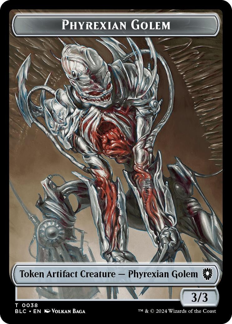 Image for Phyrexian Golem // Faerie Double-Sided Token (Commander: Bloomburrow) (38 // 12) - Magic: The Gathering