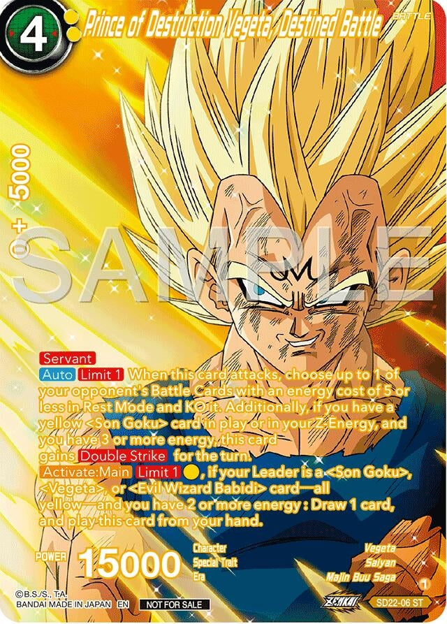 Image for Prince of Destruction Vegeta, Destined Battle (Premium Alt-Art Card Set 2024 Vol.2) (Promotion Cards) (SD22-06) - Dragon Ball Super: Masters