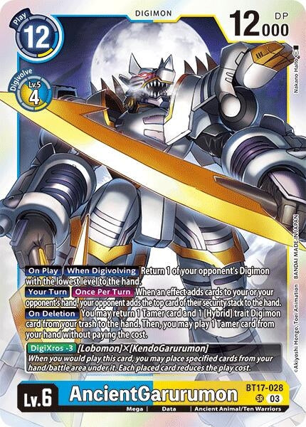 Image for AncientGarurumon (BT17) (BT17-028 SR) - Digimon Card Game
