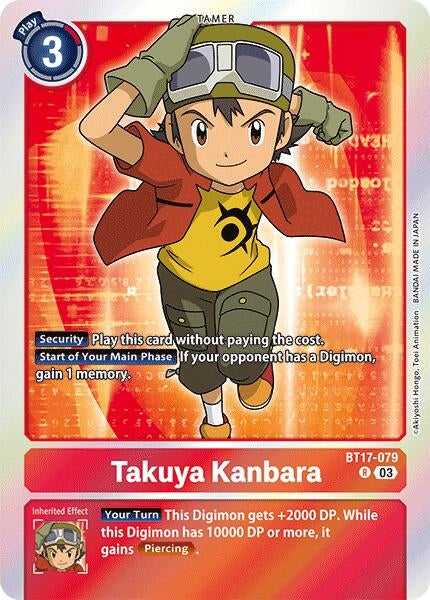 Image for Takuya Kanbara (BT17) (BT17-079 R) - Digimon Card Game