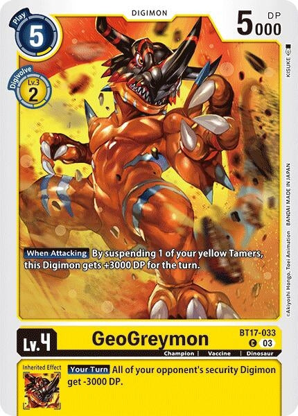 Image for GeoGreymon (BT17) (BT17-033 C) - Digimon Card Game