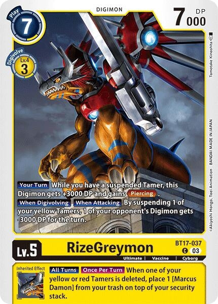 Image for RizeGreymon (BT17) (BT17-037 C) - Digimon Card Game