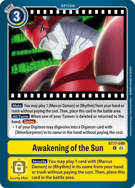 Image for Awakening of the Sun (BT17) (BT17-099 U) - Digimon Card Game