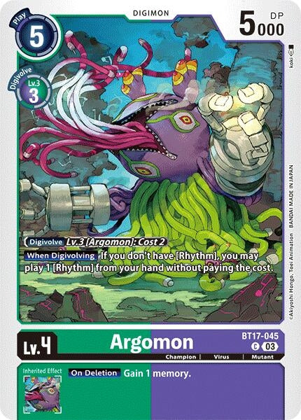 Image for Argomon - BT17-045 (BT17) (BT17-045 C) - Digimon Card Game