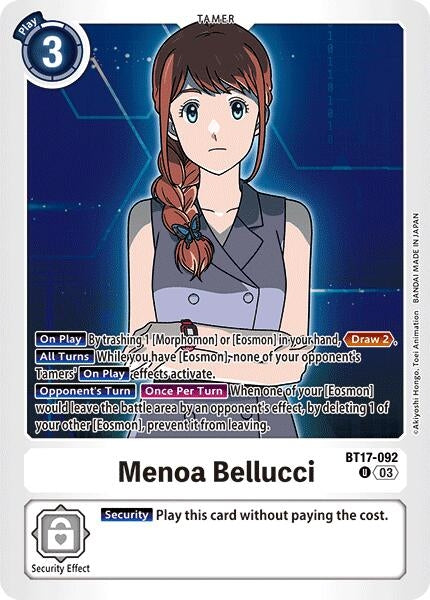Image for Menoa Bellucci (BT17) (BT17-092 U) - Digimon Card Game