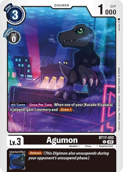 Image for Agumon - BT17-052 (BT17) (BT17-052 C) - Digimon Card Game