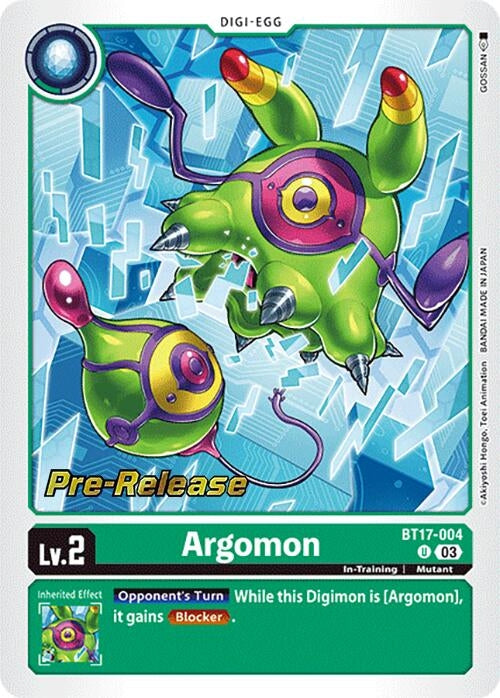 Image for Argomon - BT17-004 (BT17_PR) (BT17-004 U) - Digimon Card Game