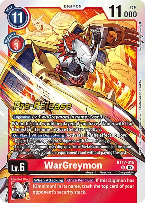 Image for WarGreymon (BT17_PR) (BT17-015 R) - Digimon Card Game