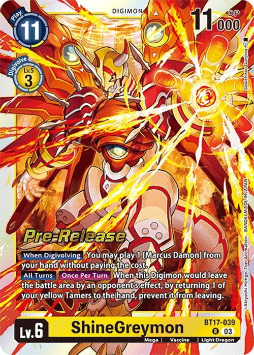 Image for ShineGreymon (BT17_PR) (BT17-039 R) - Digimon Card Game